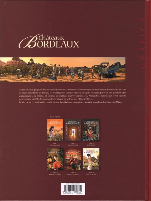 Verso de l'album Châteaux Bordeaux Tome 7 Les vendanges