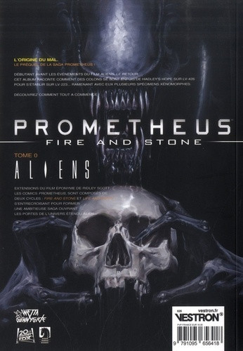 Verso de l'album Prometheus : Fire and stone Tome 0