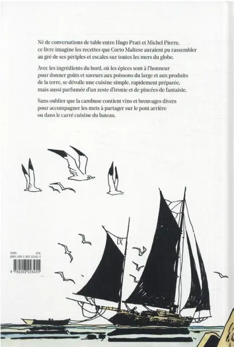 Verso de l'album Corto Maltese Cuisiner à bord avec Corto