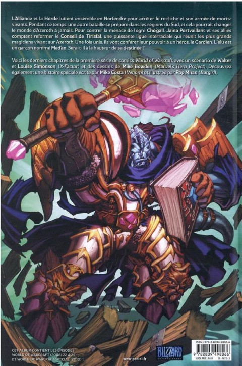 Verso de l'album World of Warcraft Panini Comics Tome 4 Armageddon