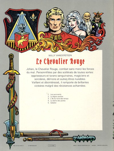 Verso de l'album Le Chevalier Rouge Tome 5 Galador