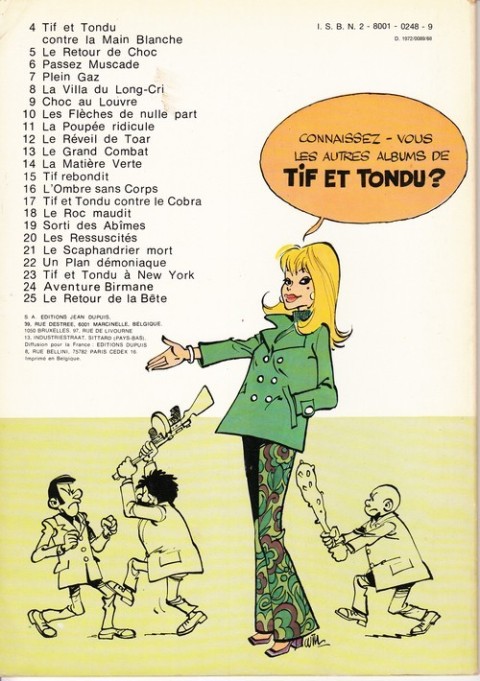 Verso de l'album Tif et Tondu Tome 18 Le roc maudit