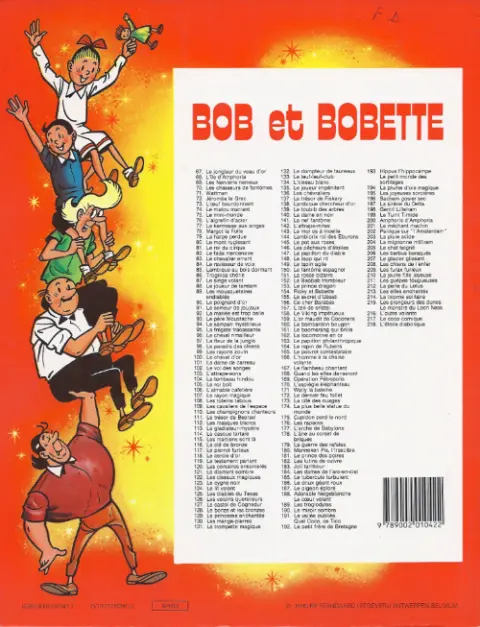 Verso de l'album Bob et Bobette Tome 163 Le papillon philanthropique