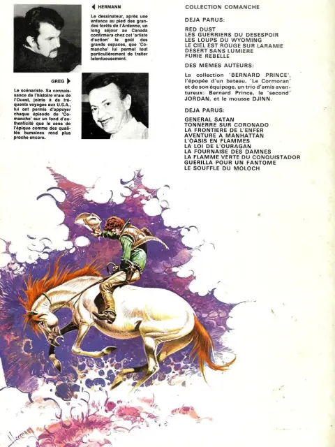 Verso de l'album Comanche Tome 1 Red Dust