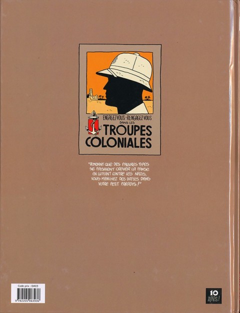 Verso de l'album Commando colonial Tome 3 Fort Thélème