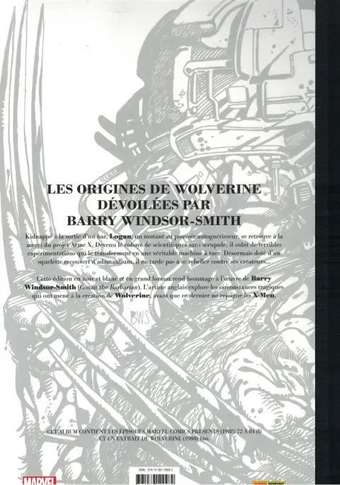 Verso de l'album Wolverine - L'Arme X L'arme X