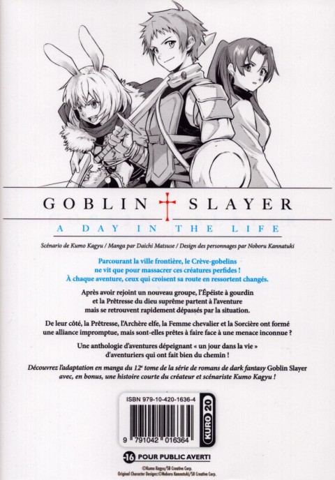 Verso de l'album Goblin Slayer : A Day in the Life 1
