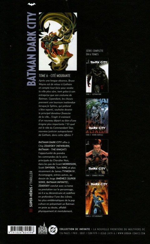 Verso de l'album Batman - Dark City Tome 6 Cité mourante