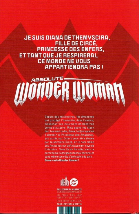 Verso de l'album Absolute Wonder Woman Tome 1 La Dernière Amazone