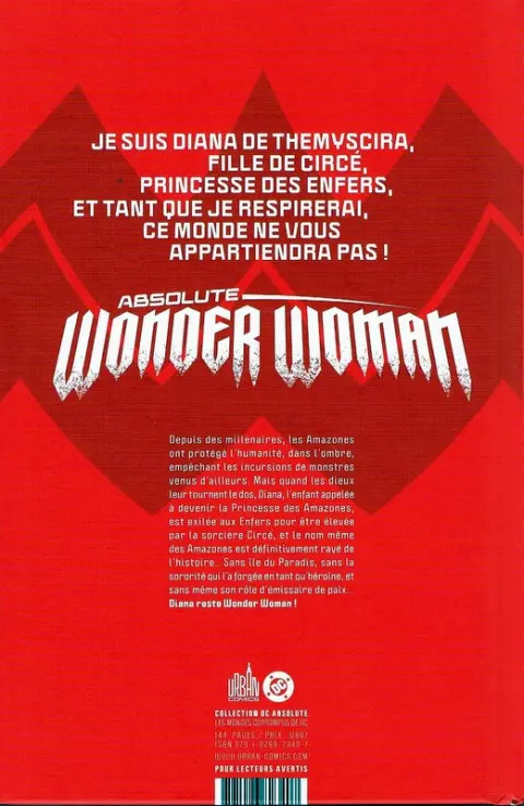 Verso de l'album Absolute Wonder Woman Tome 1 La Dernière Amazone