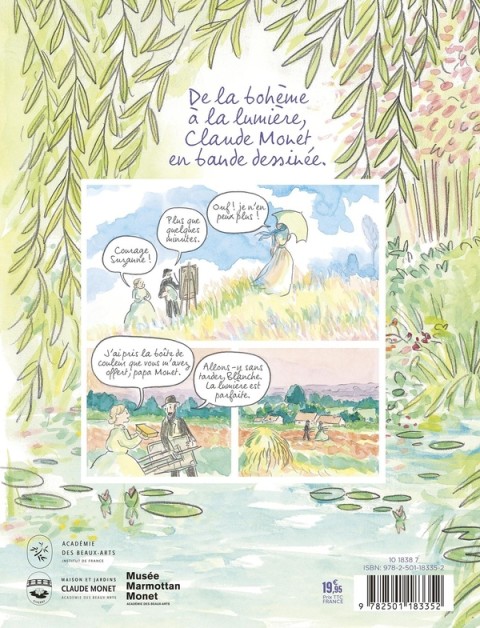 Verso de l'album Monet En quête de lumière