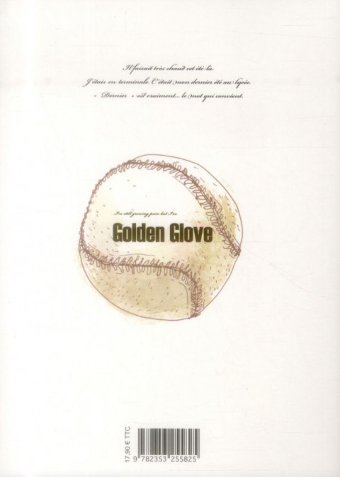 Verso de l'album Golden glove Tome 1