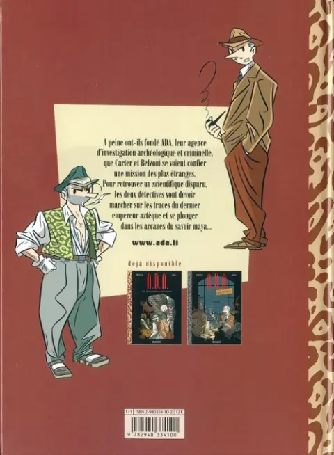 Verso de l'album A.D.A. - Antique Detective Agency Tome 2 La vallée du squelette hostile