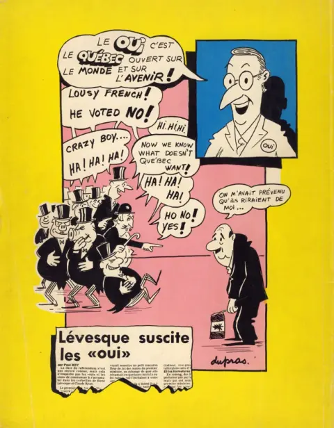 Verso de l'album Oui ou Non
