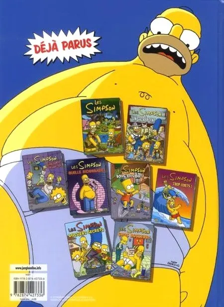 Verso de l'album Les Simpson Tome 9 Extra colossal !