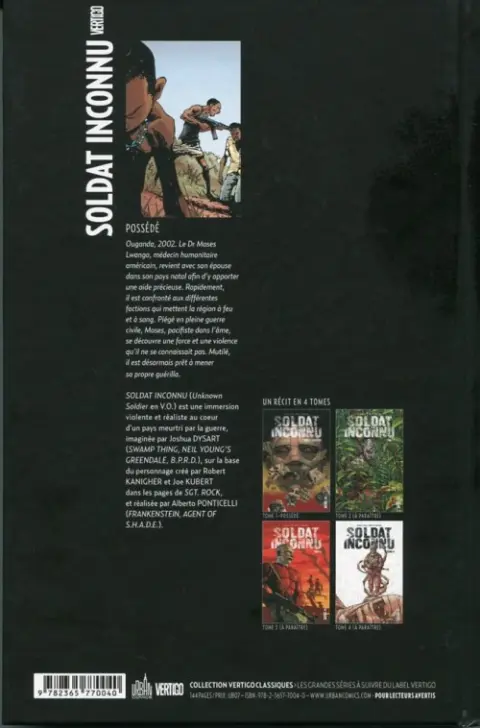 Verso de l'album Soldat inconnu Tome 1 Possédé