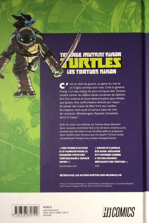 Verso de l'album Teenage Mutant Ninja Turtles - Les Tortues Ninja Tome 1 La Guerre de Krang