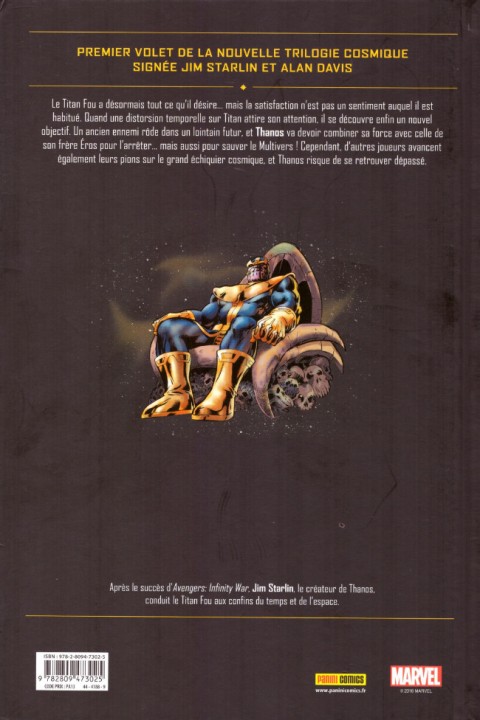 Verso de l'album Thanos : les frères de l'infini Volume 1
