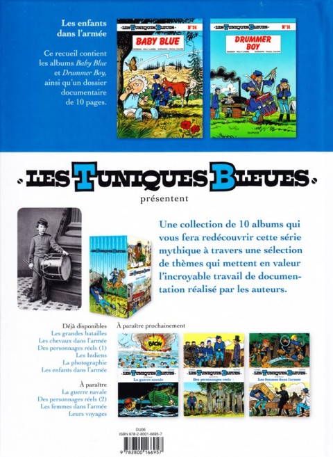 Verso de l'album Les Tuniques Bleues présentent 6 Les enfants dans l'armée