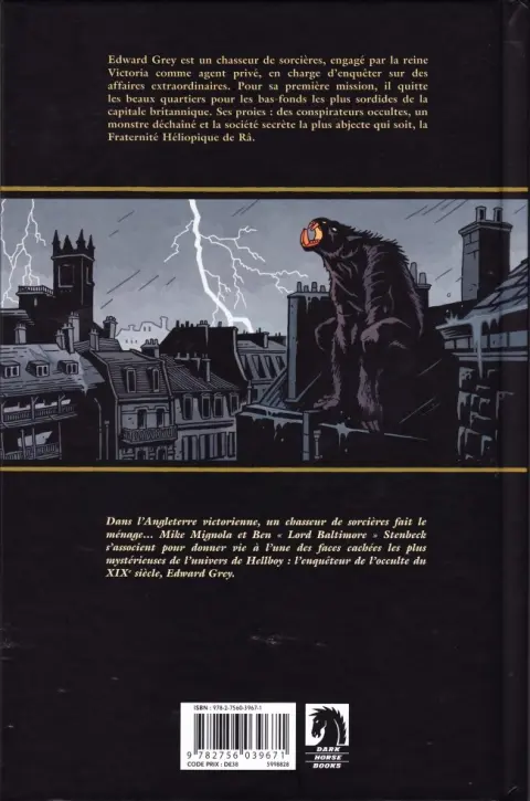 Verso de l'album Witchfinder Tome 1 Au service des anges