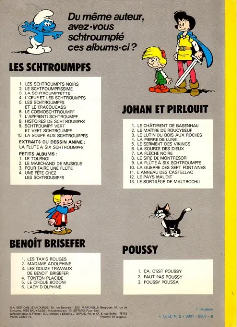 Verso de l'album Benoît Brisefer Tome 6 Lady d'Olphine