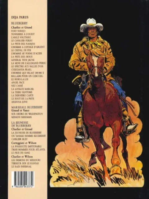 Verso de l'album Blueberry Tome 9 La piste des Sioux