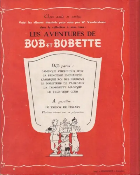 Verso de l'album Bob et Bobette Tome 6 Le Teuf-Teuf Club