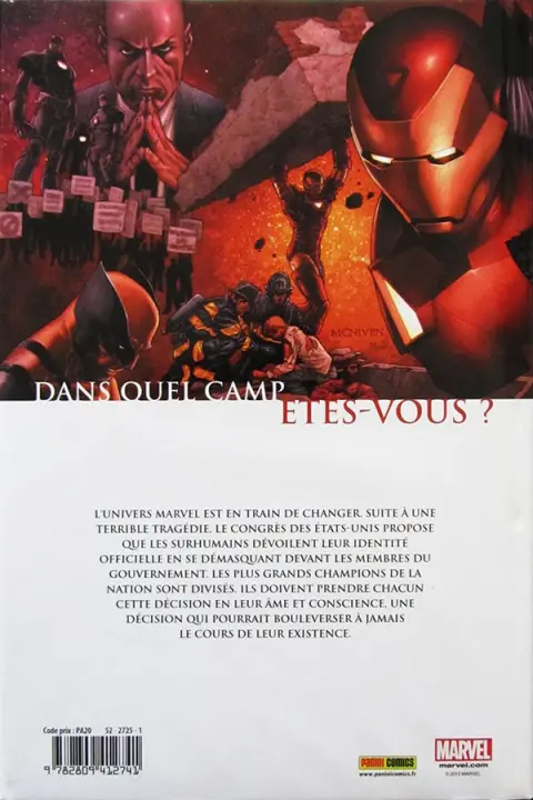 Verso de l'album Civil War Tome 1 Guerre civile