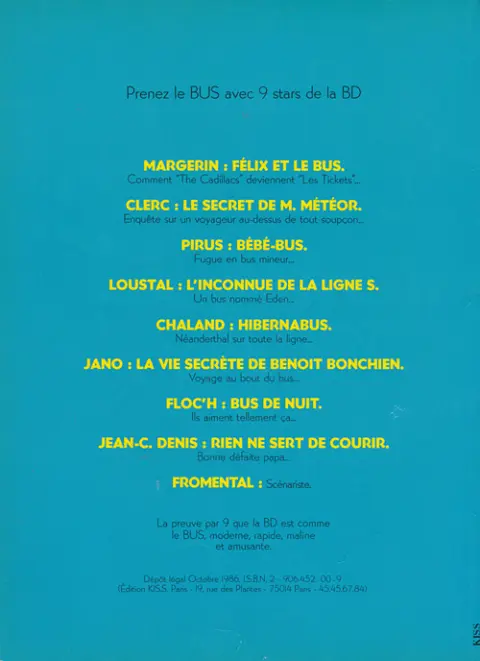 Verso de l'album Félix et le bus TN