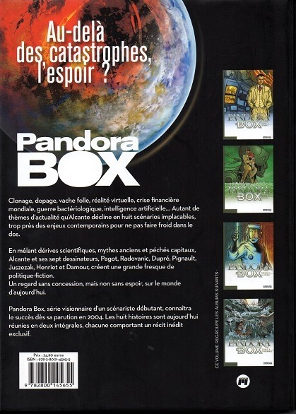 Verso de l'album Pandora Box Intégrale L'avarice - L'envie - La colère - L'espérance