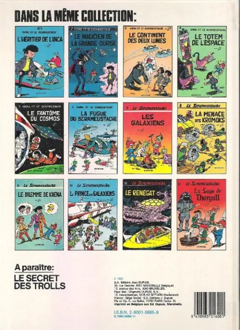 Verso de l'album Le Scrameustache Tome 8 La menace des Kromoks