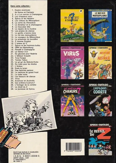 Verso de l'album Spirou et Fantasio Tome 7 Le dictateur et le champignon