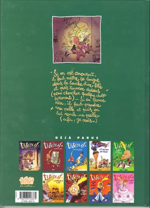 Verso de l'album Titeuf Tome 2 L'amour, c'est pô propre…