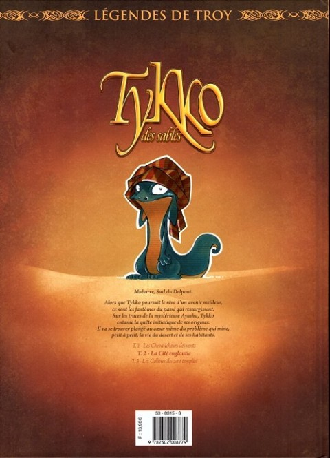 Verso de l'album Tykko des sables Tome 2 La Cité engloutie