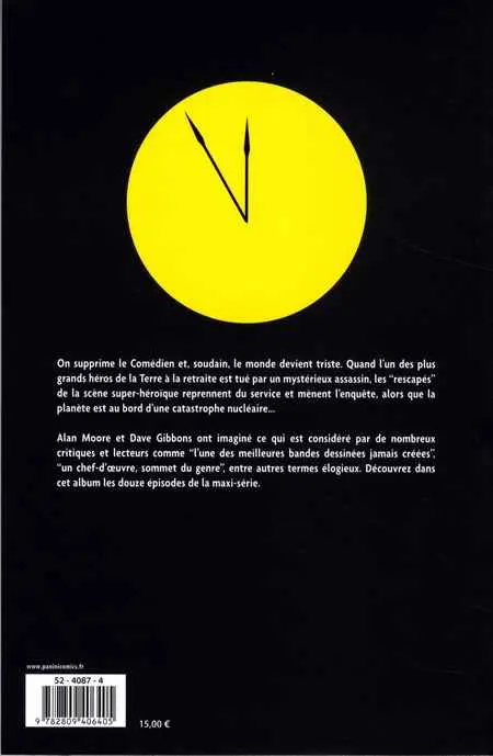 Verso de l'album Watchmen (Les Gardiens)