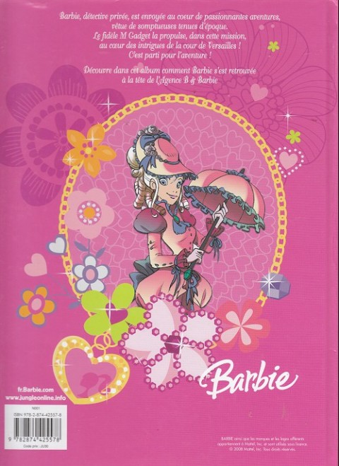 Verso de l'album Barbie Tome 1 Enquête au château