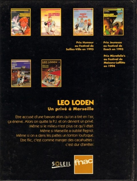 Verso de l'album Léo Loden Meurtre à la FNAC