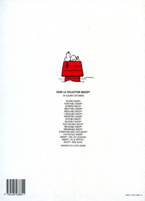 Verso de l'album Snoopy Tome 17 Noël blanc