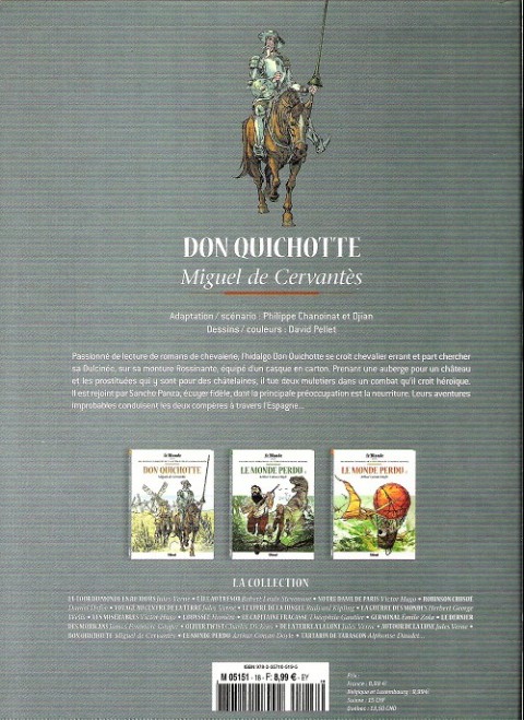 Verso de l'album Les Grands Classiques de la littérature en bande dessinée Tome 18 Don Quichotte