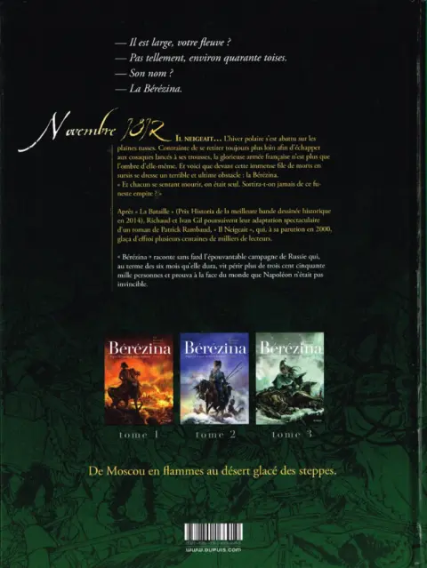 Verso de l'album Bérézina Tome 3 La neige
