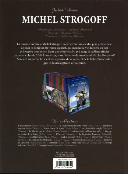 Verso de l'album Les Incontournables de la littérature en BD Tome 14 Michel Strogoff
