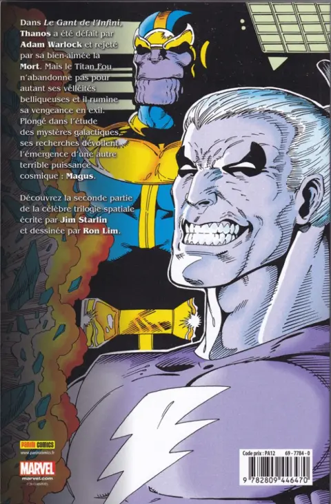Verso de l'album Marvel Gold Tome 13 La guerre de l'infini - Le combat des dieux
