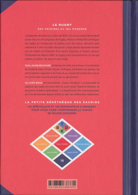 Verso de l'album La Petite Bédéthèque des Savoirs Tome 15 Le rugby - Des origines au jeu moderne