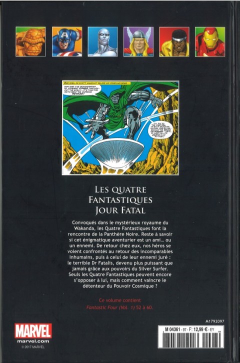 Verso de l'album Marvel Comics - La collection de référence Tome 97 Les Quatre Fantastiques - Jour Fatal