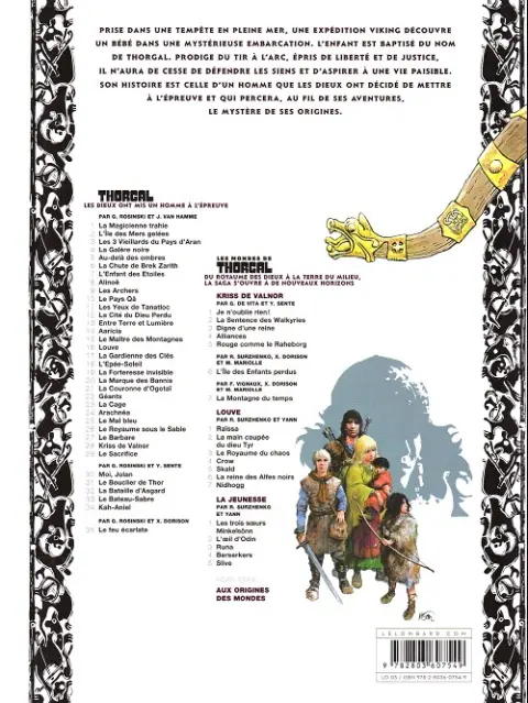 Verso de l'album Thorgal Tome 15 Le Maître des Montagnes