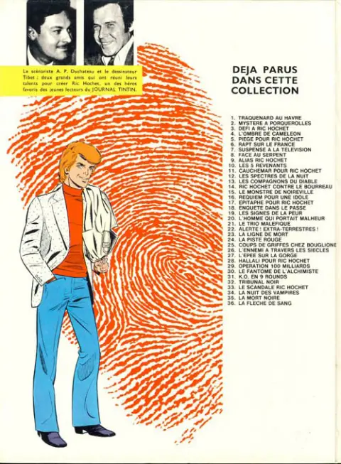 Verso de l'album Ric Hochet Tome 12 Les spectres de la nuit