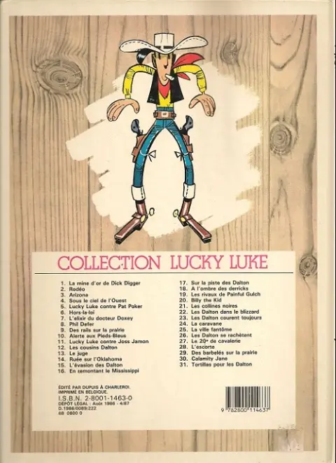 Verso de l'album Lucky Luke Tome 23 Les Dalton courent toujours