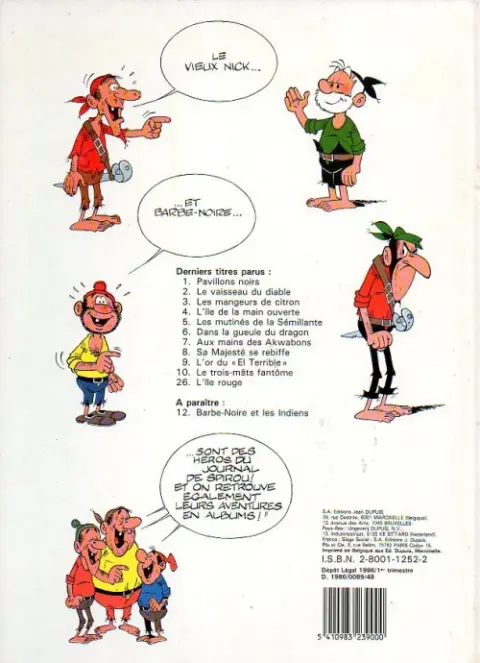 Verso de l'album Le Vieux Nick et Barbe-Noire Tome 11 Les boucaniers