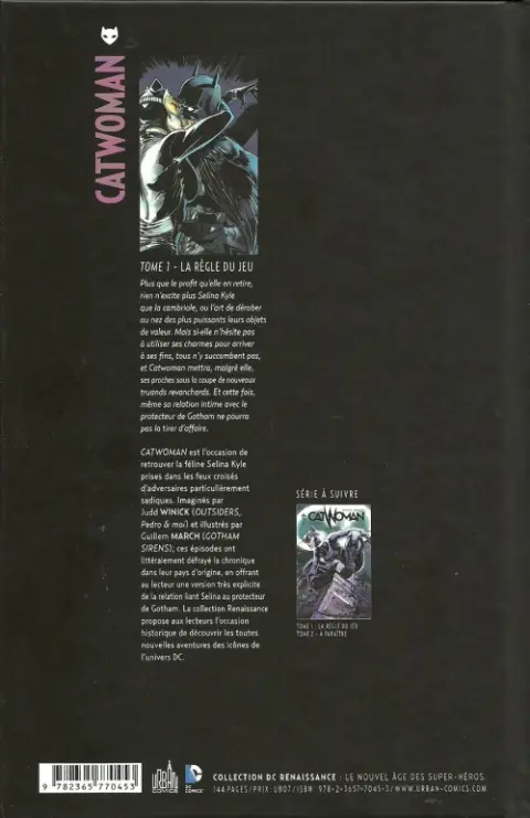 Verso de l'album Catwoman Tome 1 La Règle du jeu
