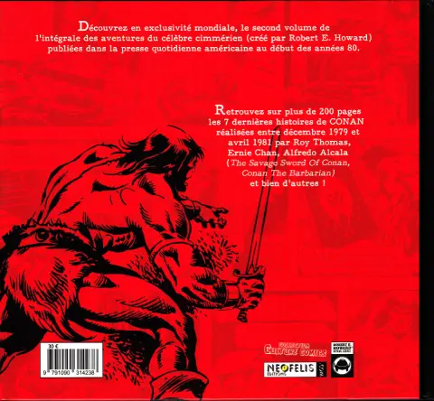 Verso de l'album Conan Les Comic Strips Inédits 1979-1981